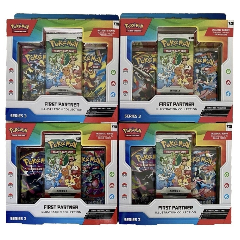 Pokemon TCG First Partner Illustration Collection Series 3 LOT OF 4 SEALED